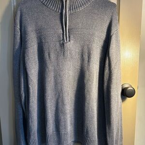 Men’s Dockers Gray Quarter-Zip Knit Sweater Size Large